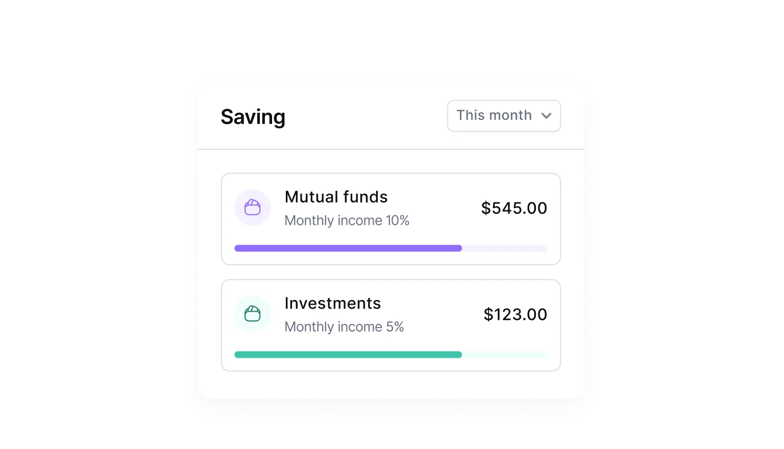 Savings widget